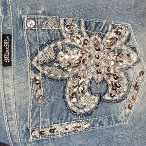 Blue Embellished Women's Jeans